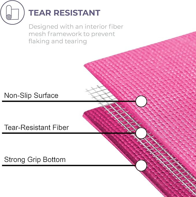 Sunshine Yoga Voyage Yoga Mat, 10 Pack, 72" x 24" Professional Studio and Gym Bulk Yoga Mats, 5mm Thick, Durable, Anti-Tear, Non Slip Fitness and Exercise Mats