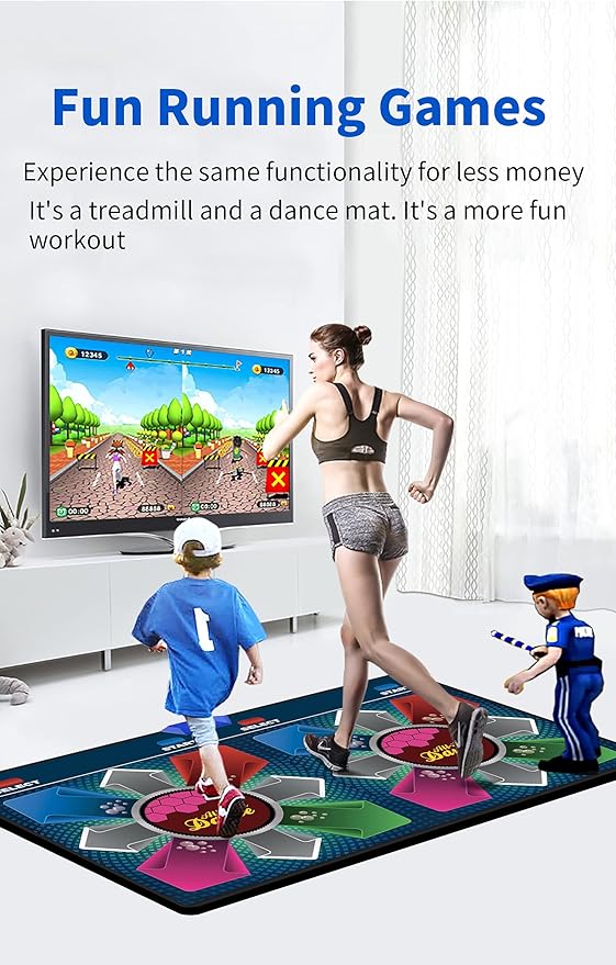 Music Double Dance Mat for Kids and Adults,64G Memory Card,Fitness Dance Games with MV/3D/Cartoon Dance Mode,81pcs MV 885pcs Songs and 1000pcs Games for HDMI TV Fun Senior Flannel Materia