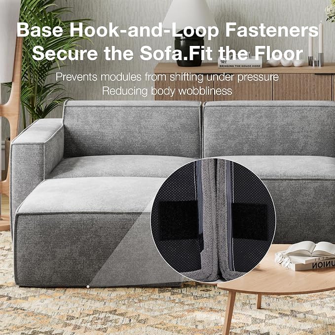 Novilla 176" Modular Sectional Sofa, No Assembly Cloud Sectional Couch - Image 4