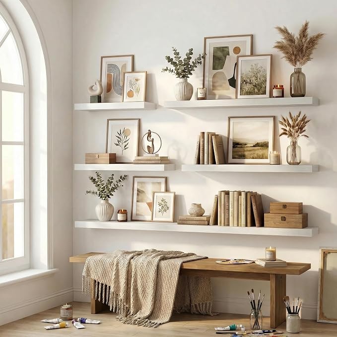 12 inch Deep Floating Shelves for Wall, 36 inch Wide Engineered Wood Wall - Image 7
