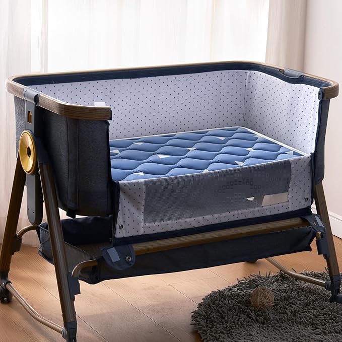 Baby Bassinet Mattress 33x 19 inches- Firm Support and Comfort Premium Foam,Noiseless and Odorless,Hypoallergenic Small Crib Mattress, Fits Moses Basket, Dual Sided with Soft Breathable Fabric