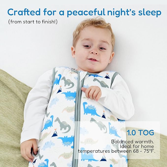 TotAha Toddler Sleep Sack 1.0 TOG for 2T-3T-4T, Premium Soft Wearable Blanket Baby Sleeping Bag with 2-way Safe Zipper for Girl Boy