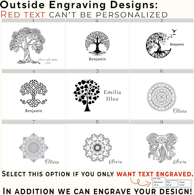 Personalized Tree of Life Box - Keepsake Box Engravable, Wooden Wedding Gift Anniversary for Couple, Bamboo Wood Decorative Chest, Handmade Memory Boxes with Custom Hidden Message, 11x8x4.75 in