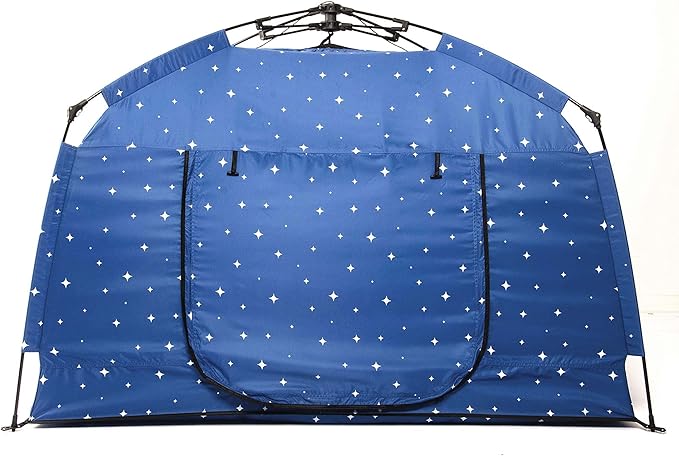 Kids Play Tent-Portable Playhouse Children House -Easy Set up Indoor Outdoor with Carry Bag for Kids-Light Strip Design for Night Use with Starry Fabric - Space for Children and Parents-Birthday