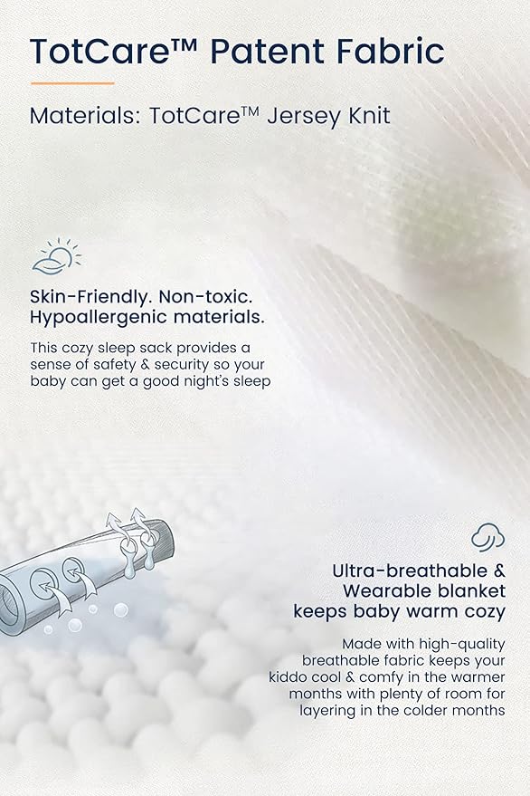 TotAha Sleep Sack 0-6 months 3 Pack, Buttery Soft, Safe Wearable Blanket Baby Sleeping Bag with 2-way Zipper for Girl Boy, 0.5 TOG