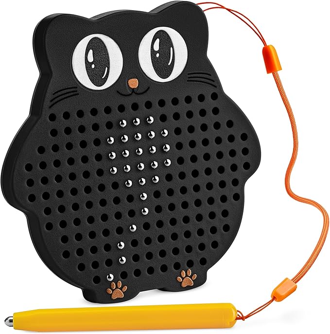 Magnetic Drawing Board for Kids & Toddlers with Beads and Magnet Stylus Pen - Magnetic Travel Toy for Airplane & Car Ride Activities for Kids