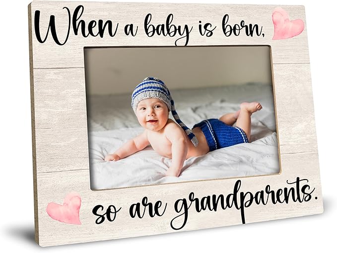 Baby Picture Frame, Ultrasound Picture Frames, When a Baby is Born So is a Grandparents, New Grandparents Gifts First Time 2025, Photo Frame 4x6(cream-coloured)