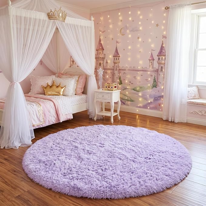 Amdrebio Light Purple Large Round Rugs 8Ft - Image 7