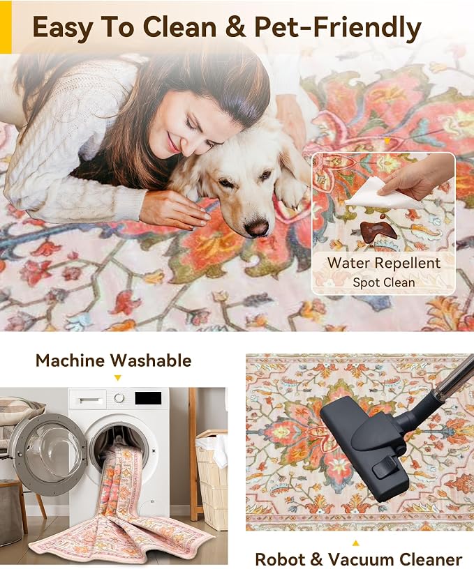 RELEANY Area Rugs 2'x10' Runner Rug Non Slip Washable - Image 4