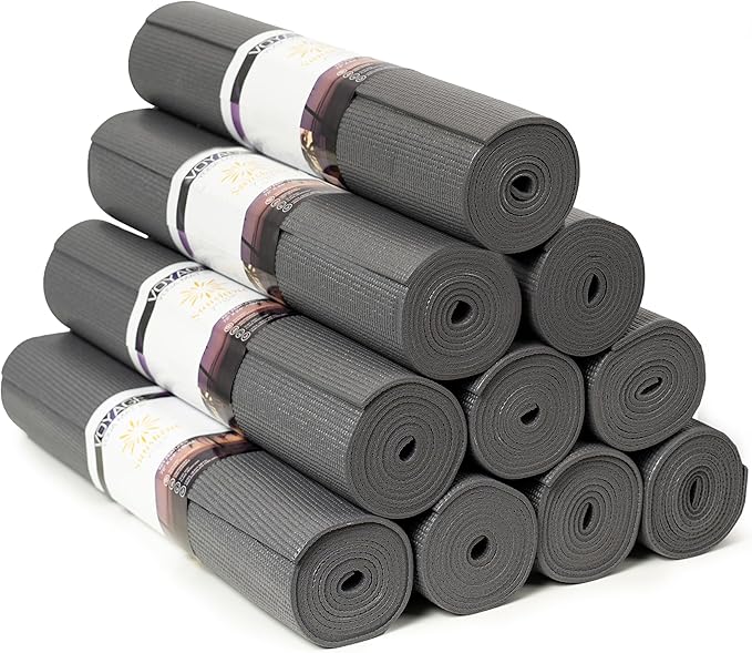 Sunshine Yoga Voyage Yoga Mat, 10 Pack, 72" x 24" Professional Studio and Gym Bulk Yoga Mats, 5mm Thick, Durable, Anti-Tear, Non Slip Fitness and Exercise Mats