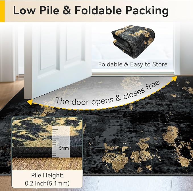 RELEANY Washable Area Rugs 2'6"x14 Non-Slip Modern Abstract Soft - Image 4