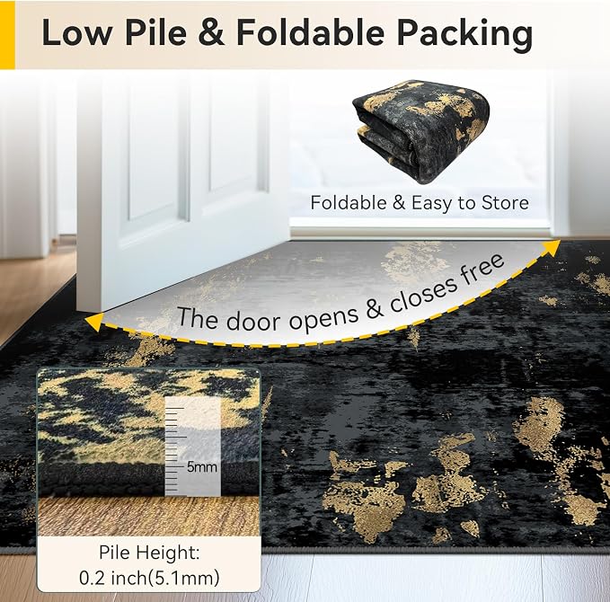 RELEANY Washable Area Rugs 4x5 Non-Slip Modern Abstract Soft - Image 6
