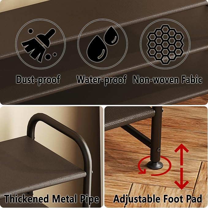 INGIORDAR Shoe Rack 4 Tier Long Storage Organizer Wide Metal Shoe Shelf - Image 6