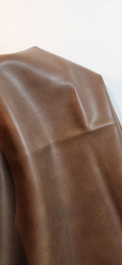 Walnut Brown Soft Faux Leather Fabric PU Leather by The Yard Synthetic Pleather - Image 4