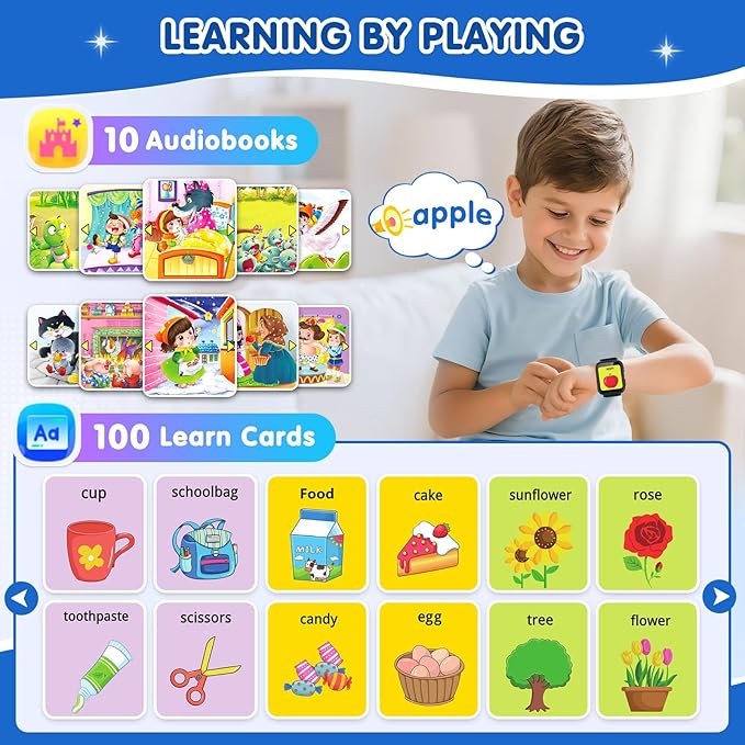 Smart Watch for Kids with 39 Games Touchscreen Camera Video, Music Player, Pedometer, Calculator, Calendar, Stopwatch, Flashlight, Alarm Clock 12/24 hr, Birthday Gifts Toys for Boys Ages 3-12