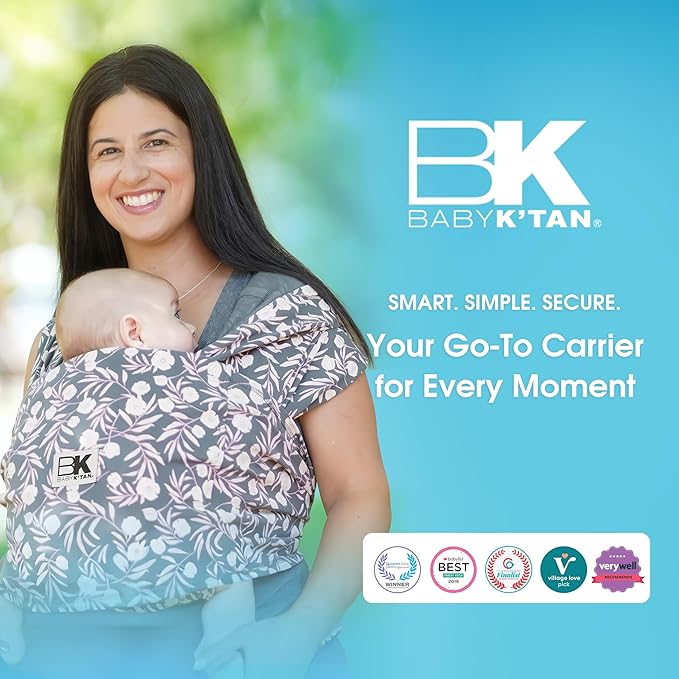 Small-Petite Original Baby K'tan Baby Carrier: #1 Easy Pre-Wrapped, Soft, Slip-On, No Rings, No Buckles | 5 in 1 Baby Sling Gift | Infant Wrap for Newborn to Toddler up to 35lb Women 2-4, Men up to 36