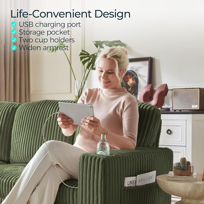 LINSY HOME Sectional Sleeper Sofa Pull Out Couches - Image 8