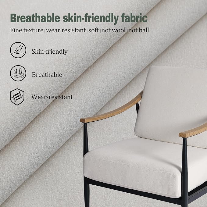 RNKSFX Modern Accent Chair for Living Room Bedroom Mid Century Arm Chair - Image 4