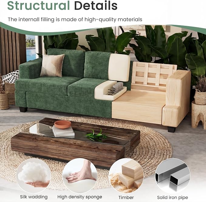 YOUDENOVA Sofa, 3 Piece Set Comfy Sofa, Loveseat & 2 3-Seater Couch - Image 7