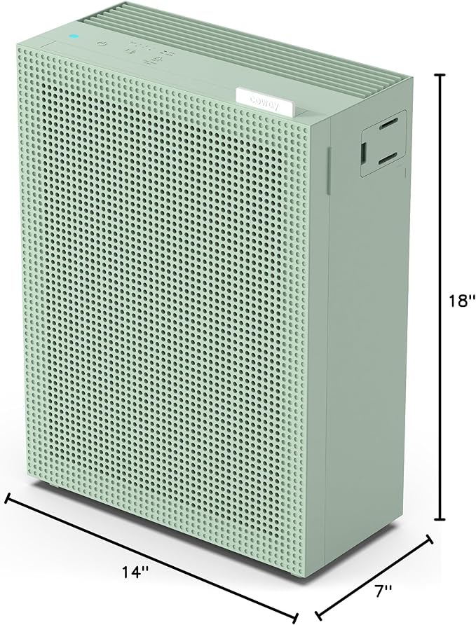 COWAY Air Purifiers for Home Bedroom up to 1,035ft² with Washable Filter, True HEPA Filter for Smoke, Pollen, Dander, Smell Air Purifier with Air Quality Monitor, Auto Mode, 3yr Warranty, 150, Green