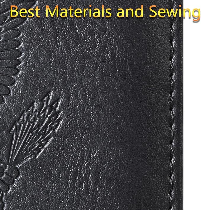 Passport Holder Cover Wallet Travel Essentials Leather Rfid Blocking Case Vacation Luggage Must Haves Travel Accessories for Men Women (120#Black)