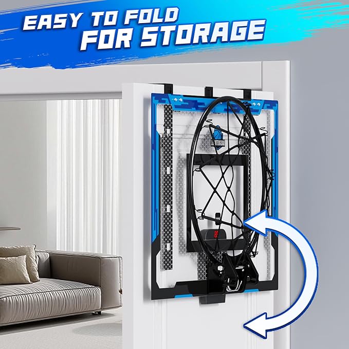 Kids Indoor Basketball Hoop with Scoreboard & Timer,Toddler Adjustable Height Basketball Goal Toy for Outdoor Backyard,Sports Game Play