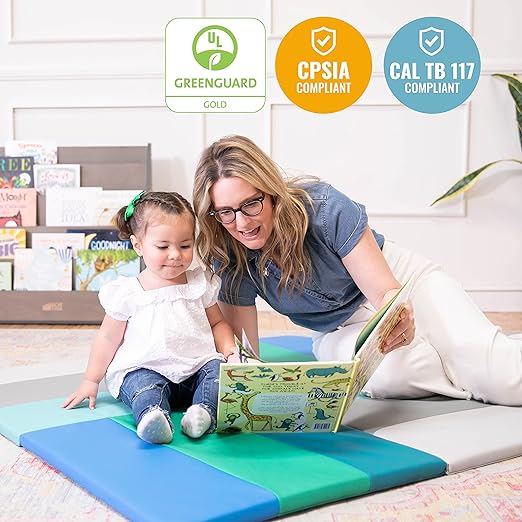 ECR4Kids SoftZone Turning Tiles Activity Mat, Folding Playmat, Contemporary