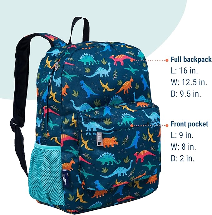 Wildkin 16-inch Kids Backpack – Durable, Padded & Spacious School Bag for Boys & Girls - Jurassic Dinosaurs