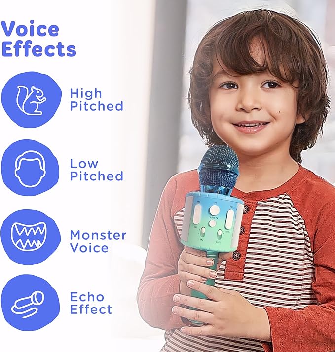 Move2Play, Kids Karaoke Microphone | Includes Pre-Loaded Songs & Bluetooth | Kids Birthday Party Gift | Toy for All Ages 2, 3, 4, 5, 6+ Year Old Girls, Boys & Toddlers