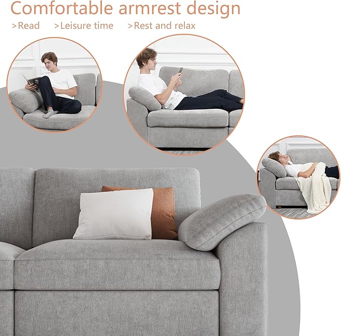 EASE MOOSE Oversized Modular Sectional Sofa, Modern Oversized L Shape Sectional - Image 7