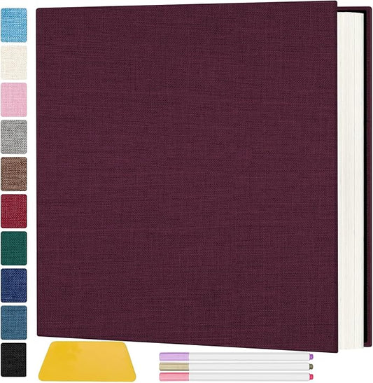 Photo Album Self Adhesive Pages, 60 Pages Magnetic Scrapbook Albums with Sticky Page, Photos Album Holds 8x10 & 5X7 & 4x6 & 6x8 & 3x5, Large Picture Book Ideal Gift for Family Wedding Baby