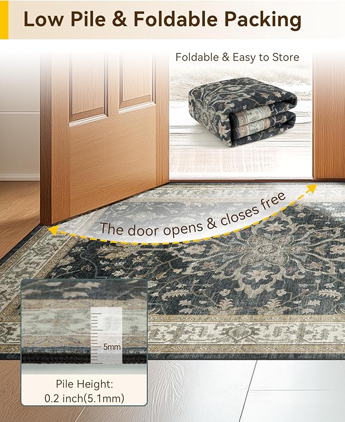 RELEANY Area Rugs 2'x10' Runner Rug Non Slip Washable - Image 5