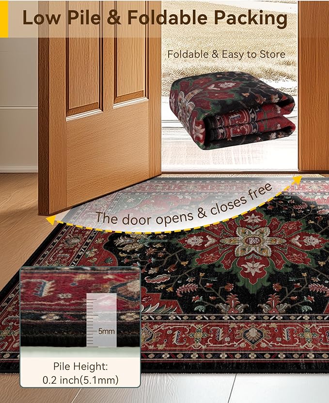 RELEANY Area Rugs 2'x5' Runner Rug Non Slip Washable - Image 5