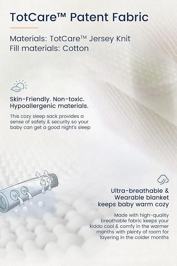 TotAha Sleep Sack 3-6 months 3 Pack, Ultra-Soft,Light Infant Wearable Blanket Baby Sleeping Bag with 2-Way Safe Zipper for Boy Girl, 0.5 TOG