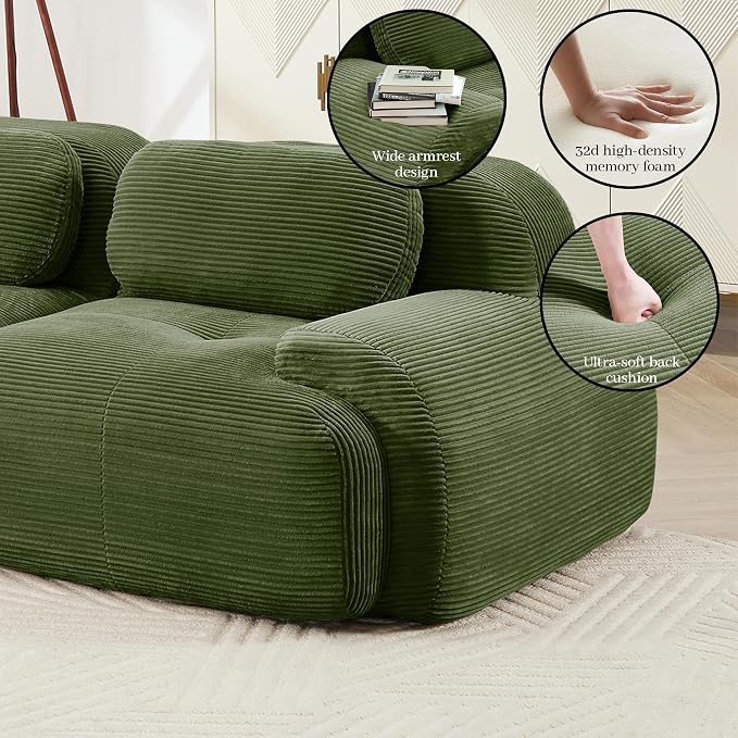 Boneless Sectional Couch, No Assembly Required, 152.7” L Shaped Modular Cloud - Image 7
