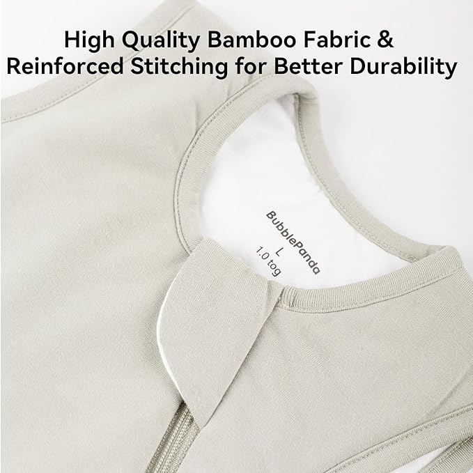 Rayon Made from Bamboo Sleep Sack 0-36 Months 1.0 Tog Ultra Soft Baby Wearable Blanket Toddler Sleeping Sack for Babies (Oat, XL(18-24M))