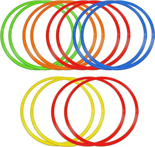 Libima Obstacle Course Ring Set Exercise Hoop Large Hoop Plastic Toys Playground Toys for Gymnastics Practice Party Games Educational Activities Holiday Decor, 5 Colors(24 Pcs,15.8 Inch)