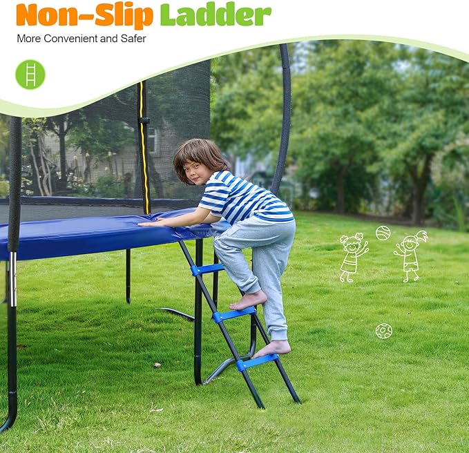 ORCC 1200LBS Weight Capacity Trampoline 16 15 14 12 10 8FT Outdoor Yard Trampolines for Kids Adults Outdoor Yard Trampolines for Kids Adults