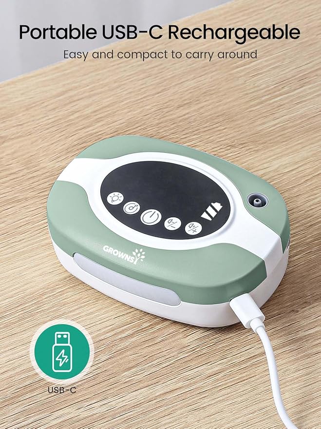 GROWNSY Electric Nose Suction for Baby, Hospital-Grade Nasal Aspirator with Night Light,Soothing Lullabies, Baby Nose Sucker with 9 Adjustable Suction Levels, Green