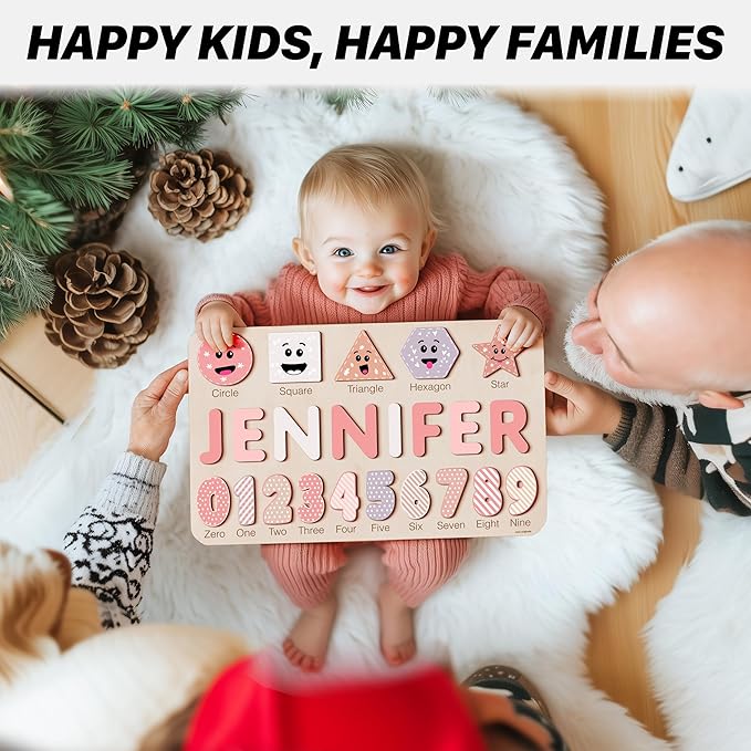 Puzzles for Toddlers Boy and Girl, Personalized Name Puzzle, 12 Month Toy, Gifts for 0 1 2 3 Years Old, Baby Gifts, Baby Shower, Christmas, NewBaby Gift, 0 3 6 9 12 18 24 36 Months