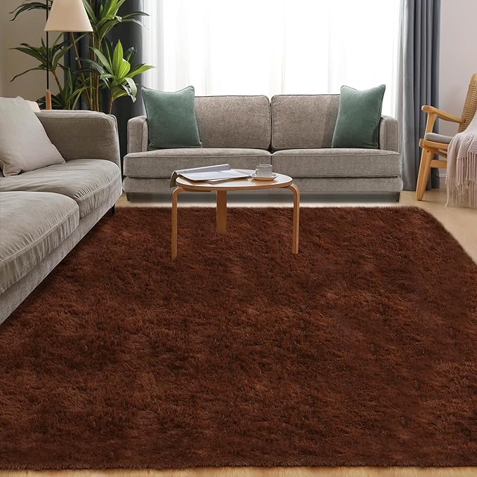 Luxury 3x5 Area Rug, Ultra Soft Rugs for Living Room, Plush Carpet Rugs for Bedroom, Non-Slip Indoor Rug for Nursery, Study Room, Playroom, Home Decor, Brown