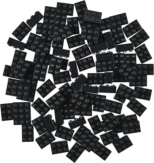 Strictly Briks Classic Bricks Starter Kit, Black, 96 Pieces, 2x3 Studs, Building Creative Play Set for Ages 3 and Up, 100% Compatible with All Major Brick Brands