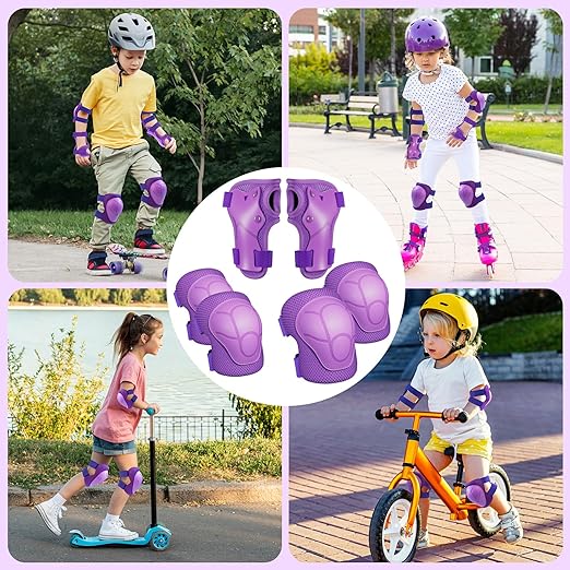 Knee Pads for Kids Knee Pads and Elbow Pads Toddler Protective Gear Set Kids Elbow Pads and Knee Pads for Girls Boys with Wrist Guards 3 in 1 for Skating Cycling Bike Rollerblading Scooter [Upgraded]