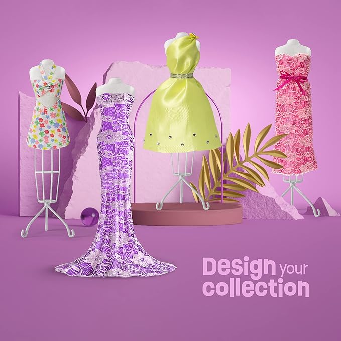 Pretty Me Fashion Design Studio - Sewing Kit for Kids - Designer Dress Girls Arts Crafts Kits Ages 8, 9, 10, 11, 12 Age - Sketch, Sew, Style - Kid Art Projects Gift - Girl Craft Activities Gifts