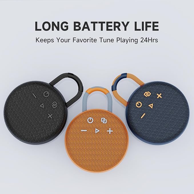 MusiBaby Travel-Ready Mini Speaker – Bluetooth 5.3, Rugged Waterproof Build, Strong Bass for Hiking Trails, Biking Loops, Back-to-School or Holiday Gifting (Yellow)