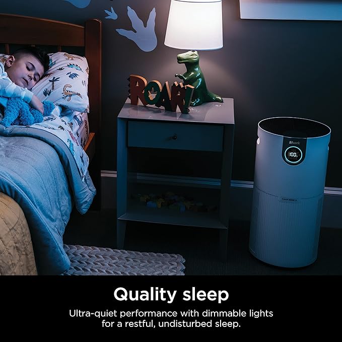 Shark Air Purifier for Home Large Room, Clean Sense Technology, HEPA Air Filter, 1000 Sq Ft, Kitchen, Filters Smoke, Captures 99.98% of Particles, Pet Dander, Pollutants, Dust, Allergens, HP201