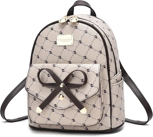 I IHAYNER Girls Bowknot Cute Leather Backpack Mini Backpack Purse for Women