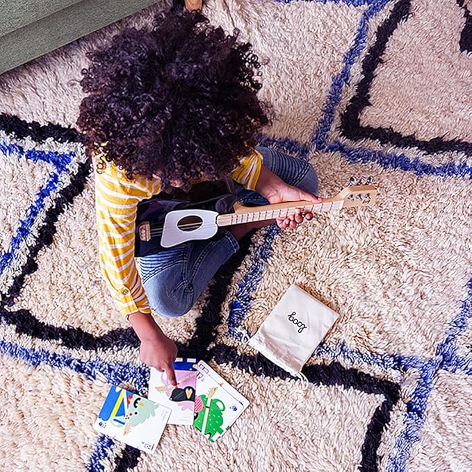 Loog Mini Acoustic kids Guitar for Beginners 3-strings Ages 3+ Learning app and lessons included Red