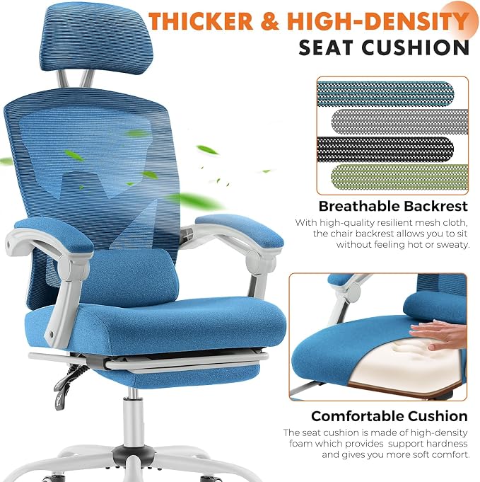 Sweetcrispy Office Computer Desk Chair Set of 2, Ergonomic High-Back Mesh - Image 4