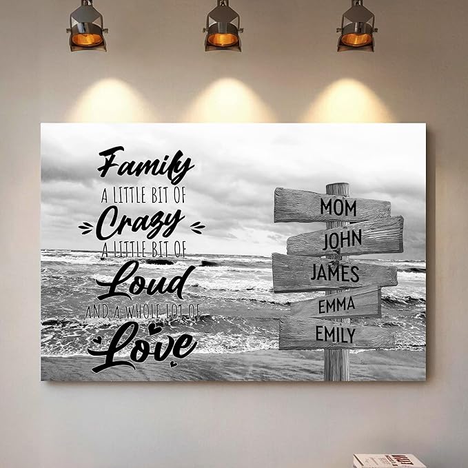 Personalized Gifts for Mom Family Names Street Custom Multi-Name Date of Birth Vintage Street Sign Happy Mothers Day Canvas Wall Art Best Christmas Gifts for Mommy from Daughter Son Children Kids #17